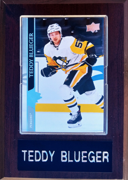 Teddy Blueger Pittsburgh Penguins 4x6 Player Plaque