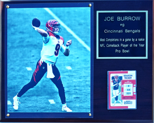 Joe Burrow Cincinnati Bengals 12x15 Player Plaque