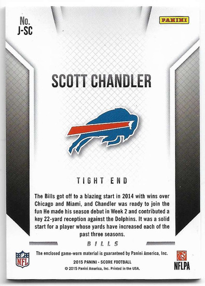 Scott Chandler 2015 Score Jerseys Card J-SC