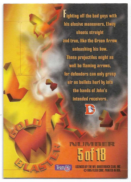 John Elway 1995 Fleer Metal Gold Blaster Card 5