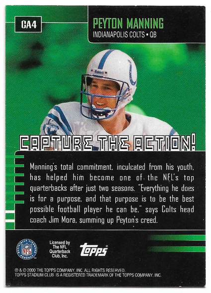 Peyton Manning 2000 Stadium Club Capture the Action Card CA4