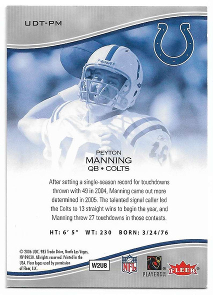 Peyton Manning 2006 Ultra Dream Team Card UDT-PM