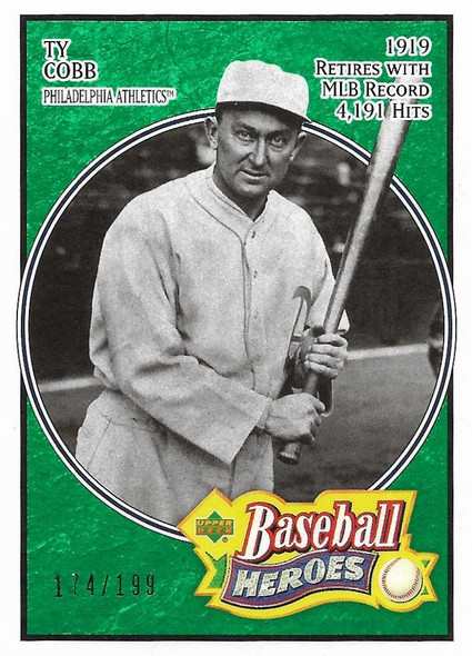 Ty Cobb 2005 Upper Deck Baseball Heroes Emerald Card 198 174/199