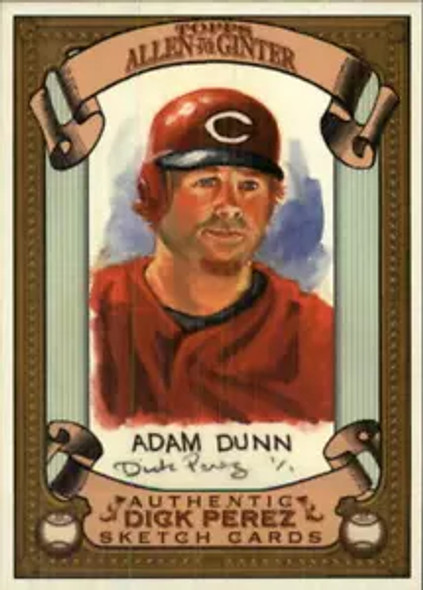 Adam Dunn 2007 Allen & Ginter Dick Perez Sketches Card 7