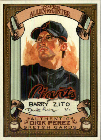 Barry Zito 2007 Allen & Ginter Dick Perez Sketches Card 25