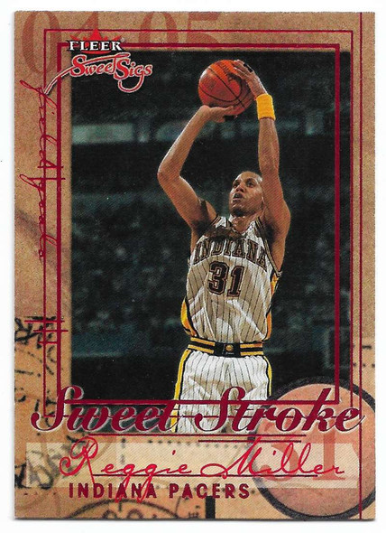 Reggie Miller 2004-05 Fleer Sweet Sigs Stroke Card 6 SS