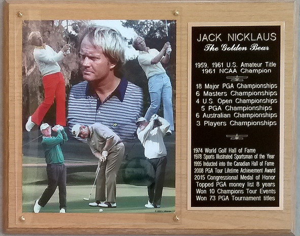 Jack Nicklaus The Golden Bear PGA 12x15 Stats Plaque