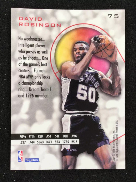 David Robinson 1995-96 Skybox E-XL Card 75