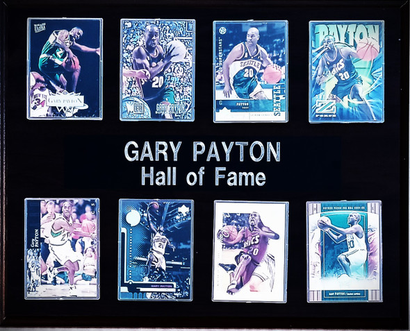 Gary Payton Seattle Sonics 8-Card 12x15 Cherry-Finished Plaque