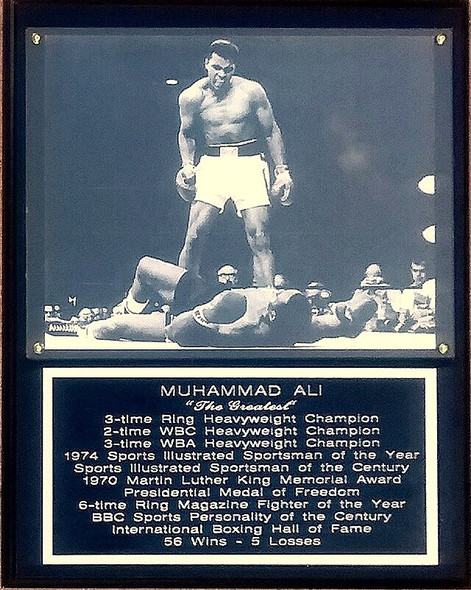 Muhammad Ali 12x15 Memorial Achievement Plaque