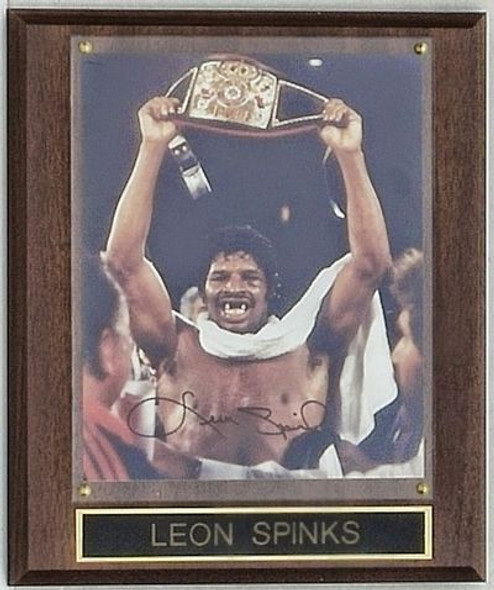 Leon Spinks Autographed 8x10 Photo in 11x13 1/2 Plaque