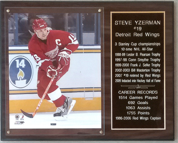 Steve Yzerman Detroit Red Wings 12x15 Stats Plaque