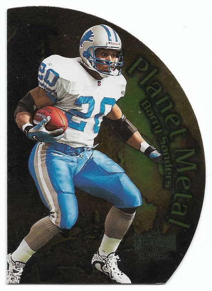 Barry Sanders 1999 Skybox Metal Universe Planet Metal Card 9PM