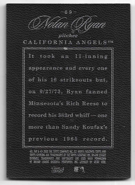 Nolan Ryan 2006 Topps Sterling Black Card 69 212/250