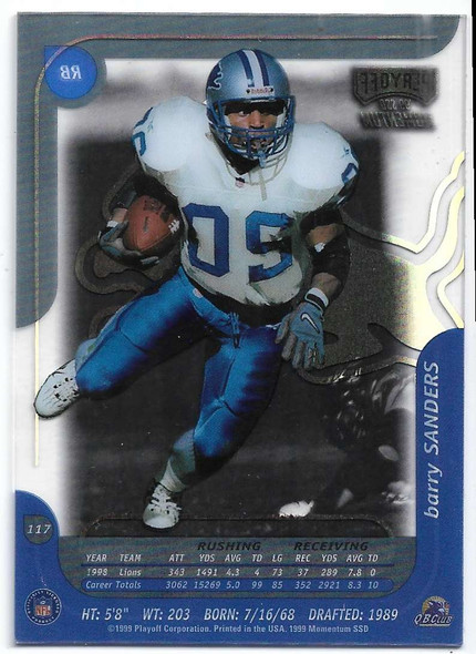 Barry Sanders 1999 Playoff Momentum SSD Card 117