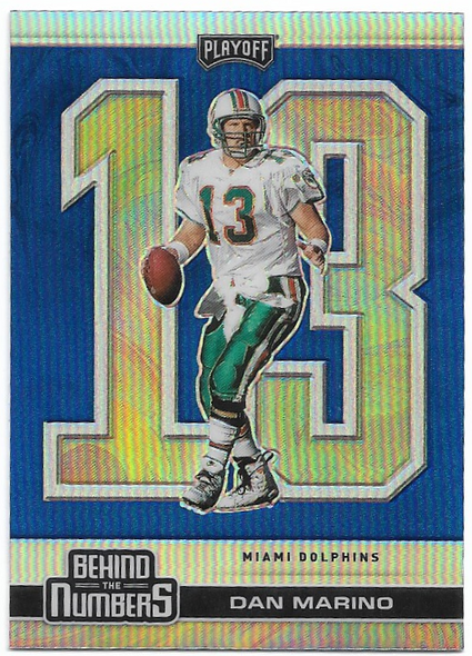 Dan Marino 2020 Panini Playoff Behind The Numbers Blue Prizm Card BTN-7