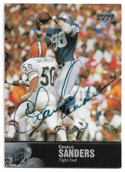 Charlie Sanders 1997 Upper Deck Legends Autographs Card AL-164