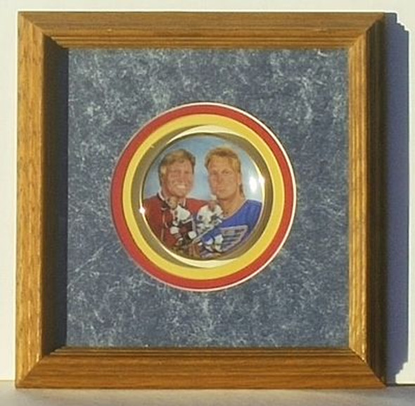 "Golden Boys" 1991 Gartlan 3" Porcelain Plate Matted with Solid Wood Frame