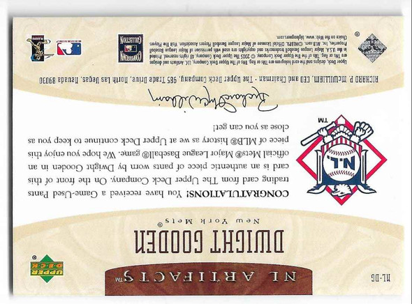 Dwight Gooden 2004 Upper Deck NL Artifacts Pants Card NL-DG 039/325