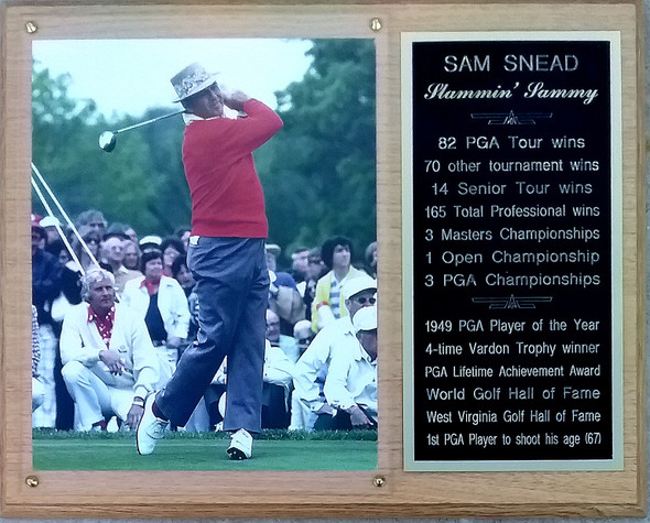 Sam Snead PGA 12x15 Stats Plaque