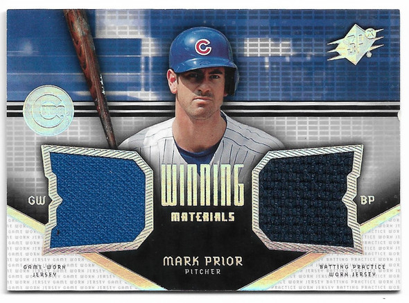 Mark Prior 2004 SPx Winning Materials Dual Jersey Card WM-MP Mark Prior 2004 SPx Winning Materials Dual Jersey Card WM-MP