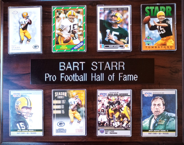 Bart Starr Green Bay Packers 8-Card 12x15 Cherry-Finish Plaque