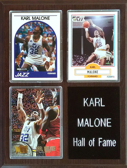 Karl Malone Utah Jazz 3-Card 7x9 Plaque