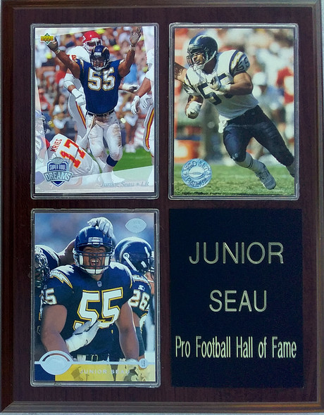 Junior Seau San Diego Chargers 3-Card 7x9 Plaque