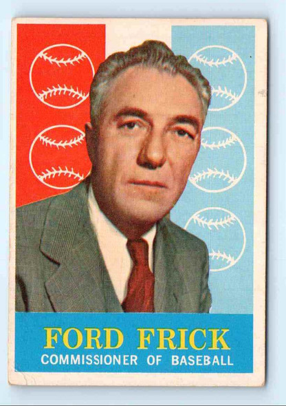 Ford Frick MLB Commissioner 1959 Topps Card 1 in Screw-Down Case