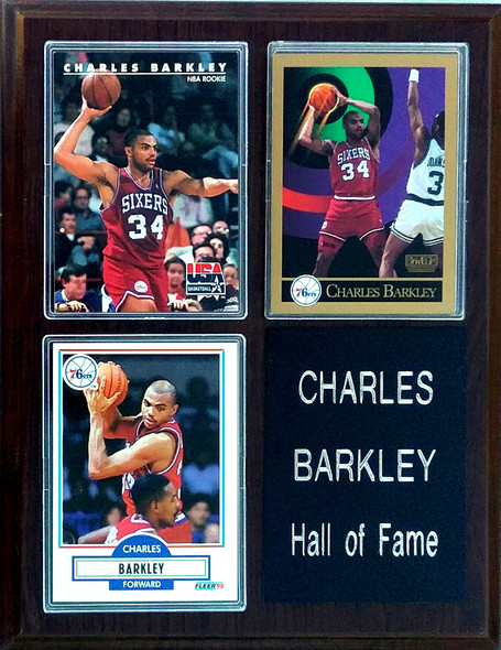 Charles Barkley Philadelphia 76ers 3-Card 7x9 Plaque