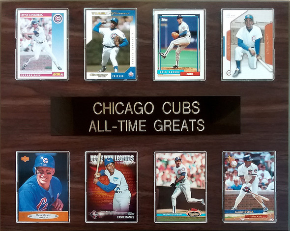 Chicago Cubs All-Time Greats 8-Card 12"x 15" Cherry-Finish Plaque