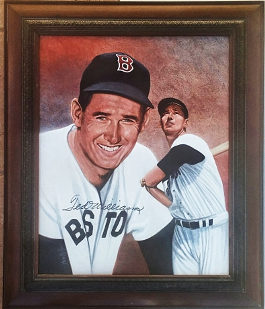 Ted Williams Boston Red Sox Autographed Leon Wolfe Framed Painting COA PSA/DNA Ted Williams Boston Red Sox Autographed Leon Wolfe Framed Painting COA PSA/DNA