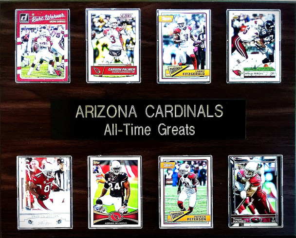 Arizona Cardinals All-Time Greats 8-Card 12"x15" Cherry-Finished Plaque