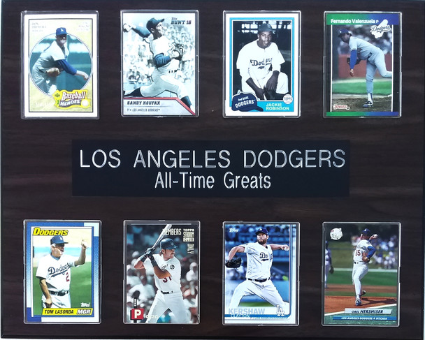 Los Angeles Dodgers All-Time Greats 8-Card 12x15 Cherry-Finish Plaque Los Angeles Dodgers All-Time Greats 8-Card 12x15 Cherry-Finish Plaque