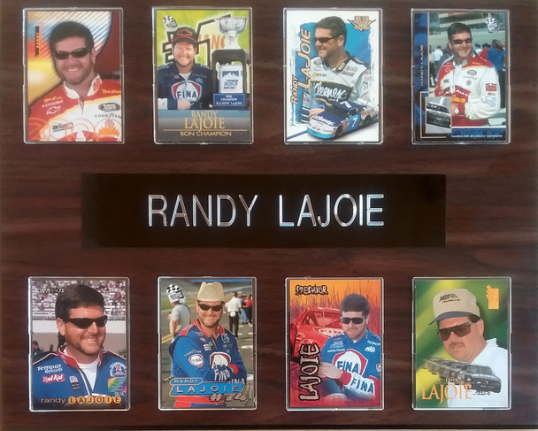 Randy LaJoie NASCAR 8-Card 12x15 Cherry-Finished Plaque