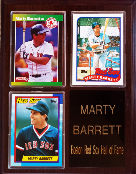 Marty Barrett Boston Red Sox  3-Card 7x9 Plaque Marty Barrett Boston Red Sox  3-Card 7x9 Plaque