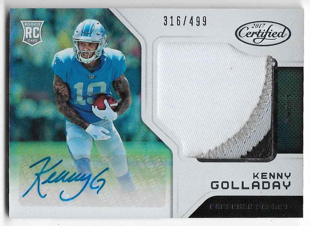 Kenny Golladay 2017 Panini Certified AUTOGRAPHED and JERSEY Rookie Card 229 316/399