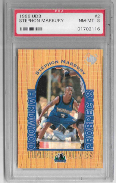 Stephon Marbury 1996 UD3 Card 2 Graded 8 PSA