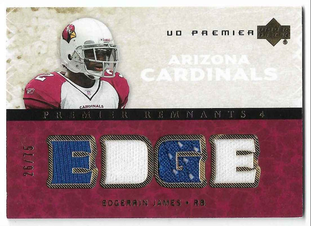 Edgerrin James 2007 UD Authentics Premier Remnants Gold Jersey Card PR4-EJ 26/75