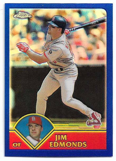 Jim Edmonds 2003 Topps Chrome Refractor Card 461 535/699