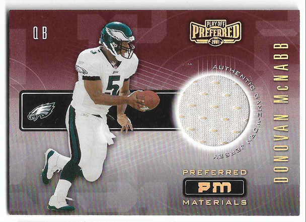 Donovan McNabb 2001 Playoff Preferred Preferred Materials Jersey Card 31 373/400