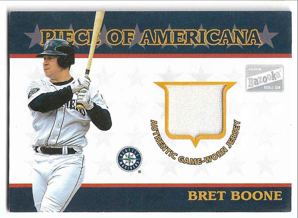 Bret Boone 2002 Bazooka Piece of Americana GAME-WORN JERSEY Card PA-BB