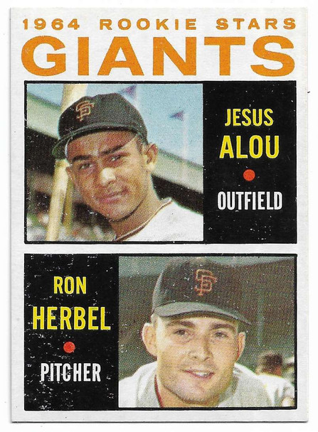Jesus Alou, Ron Herbel 1964 Giants Rookies Topps Card 47