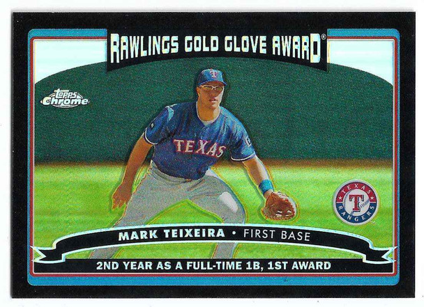Mark Teixeira 20066 Topps Chrome Black Refractors Card 221/549