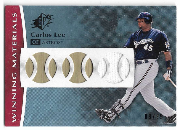 Carlos Lee 2007 SPx Winning Materials Card WM-CL 89/99
