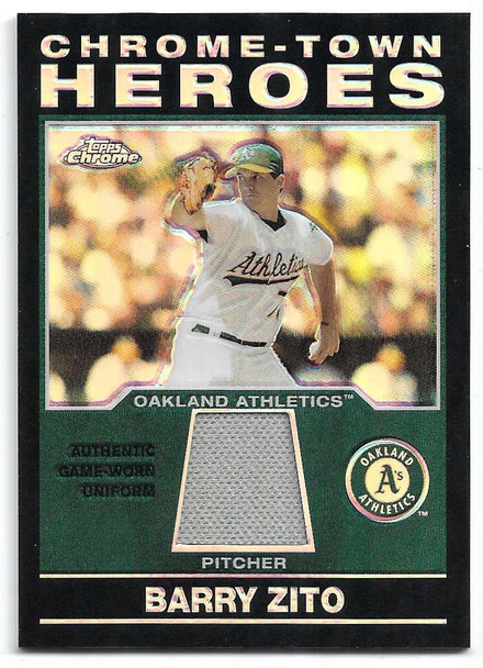 Barry Zito 2004 Topps Chrome Hometown Heroes Relics Card CHR-BZ