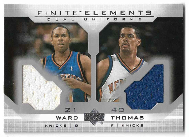 Charlie Ward, Kurt Thomas 2003-04 Upper Deck Finite Elements Dual Uniforms Card FS16