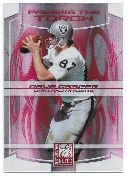 Dave Casper, Zach Miller 2008 Donruss Elite Passing the Torch Red Card PT-15 682/800