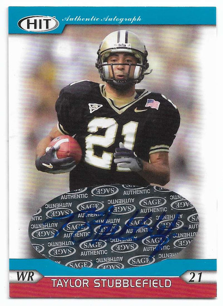 Taylor Stubblefield 2005 SAGE HIT Autographs Blue Card A21
