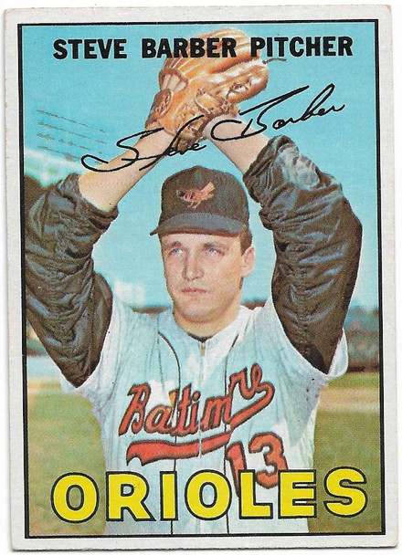 Steve Barber 1967 Topps Card 82 (a)